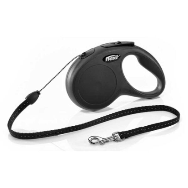 Рулетка FLEXI Classic M 5м до 20 кг шнур чорна (2627)