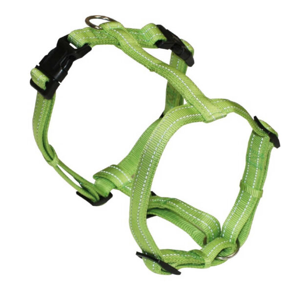 Шлея SOFT REFLECTIVE H-образна світловідбиваюча м'яка зелена нейлон 2x50-65 см
