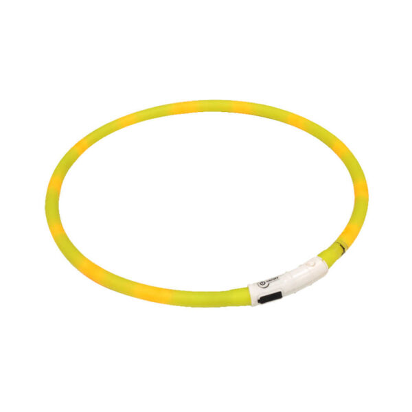 Нашийник що світиться LED USB силікон жовтий 40 см