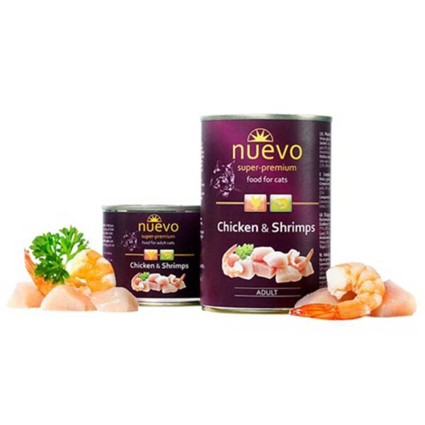 Корм конс NUEVO ADULT з куркою та креветками для котів 200 г