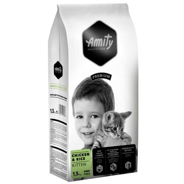 Корм для котів AMITY Kitten повсякденний для кошенят з куркою і рисом 1.5 кг