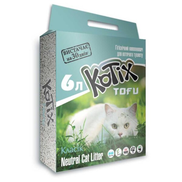 Наповнювач для котів KOTIX TOFU Classic 6 л