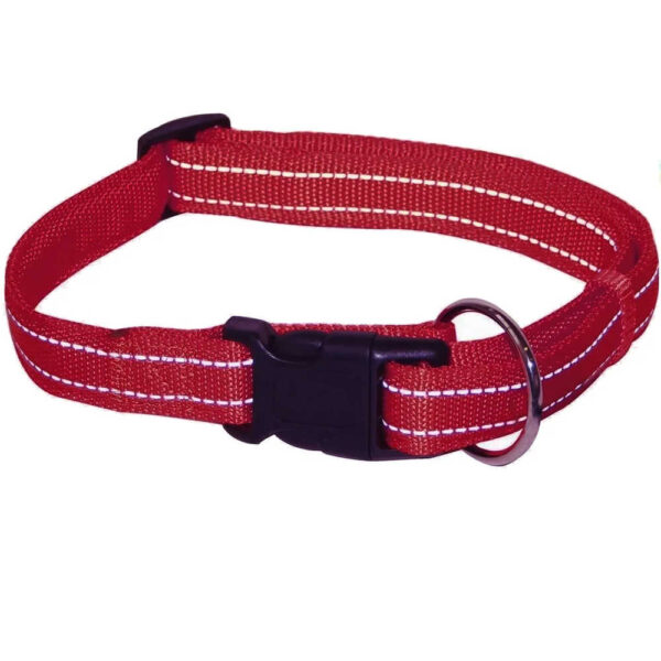 Нашийник SOFT REFLECTIVE світловідбиваючий м'який бордо нейлон 35-55х2 см