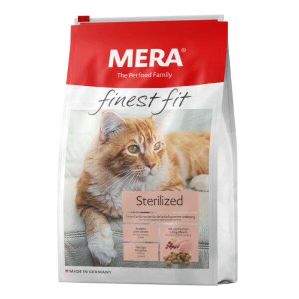 MERA finest fit Sterilized корм для стерилізованих котів із свіжим м'ясом птиці і журавлиною