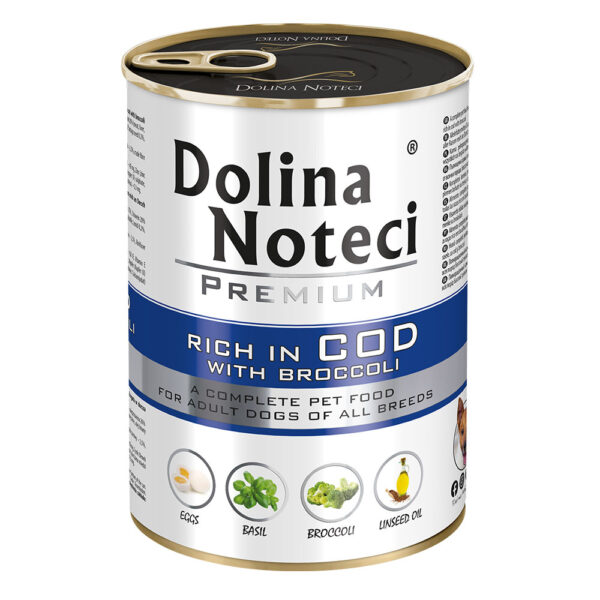 Корм конс Dolina Noteci Premium для собак з тріскою та брокколі
