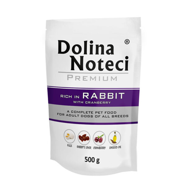 Пауч Dolina Noteci Premium для собак з кроликом та журавлиною 500 г