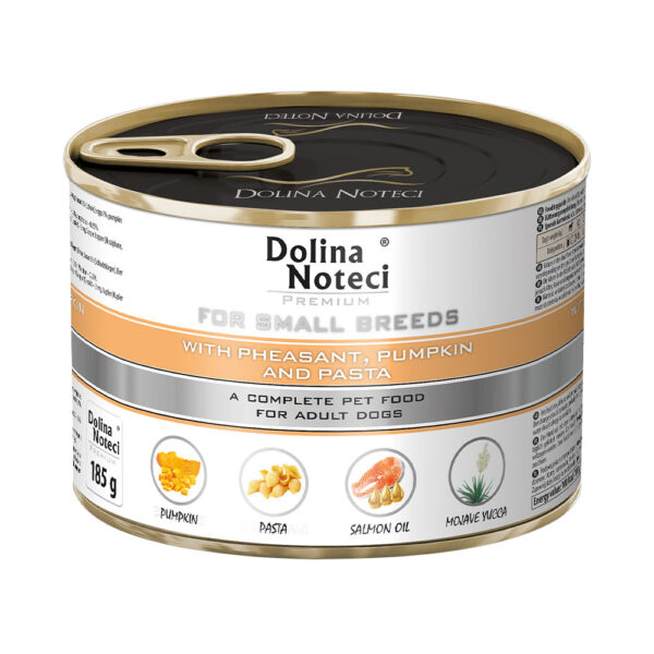 Корм конс Dolina Noteci Premium для собак маленьких порід з фазаном гарбузом та локшиною 185 г