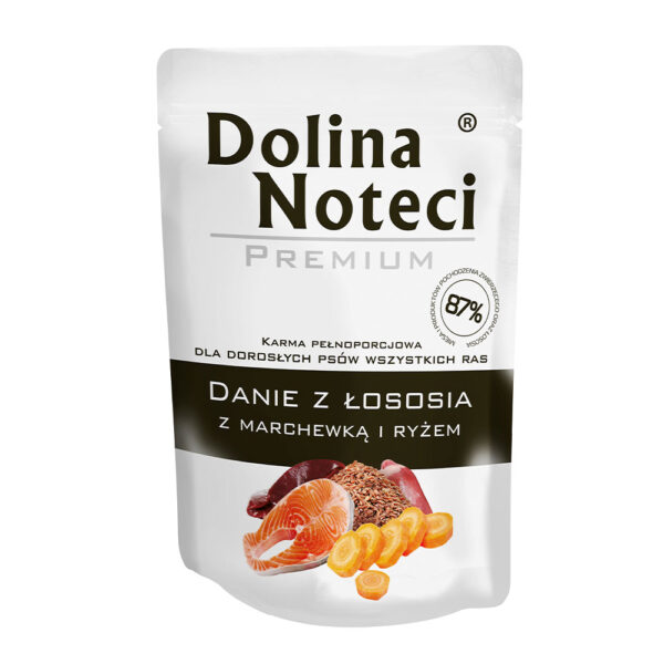 Пауч Dolina Noteci Premium Danie для дорослих собак усіх порід лосось з морквою та рисом