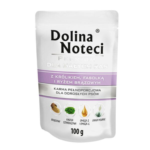 Пауч Dolina Noteci Premium для собак маленьких порід з кроликом квасолею та корич рисом 100 г