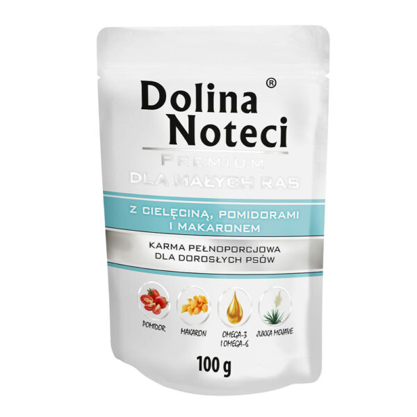 Пауч Dolina Noteci Premium для собак маленьких порід з телятиною помідорами та локшиною 100 г
