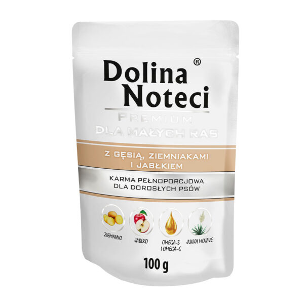 Пауч Dolina Noteci Premium для собак маленьких порід з гусем картоплею та яблуком 100 г