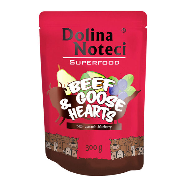 Пауч Dolina Noteci Superfood для cобак з яловичих і гусячих сердець 300 г
