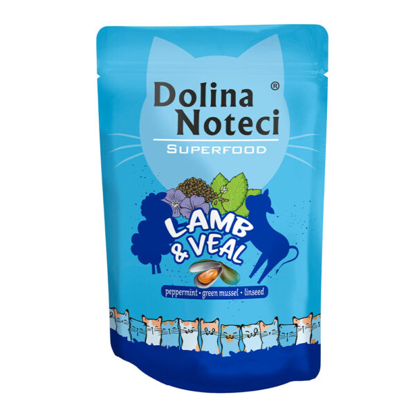 Пауч Dolina Noteci Superfood для котів з ягнятиною та телятиною 85 г