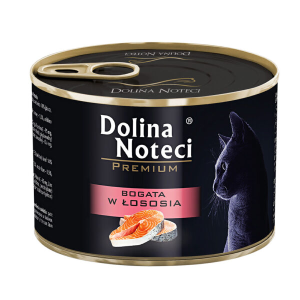 Корм конс Dolina Noteci Premium для котів м'ясні шматочки в соусі з лососем 185 г