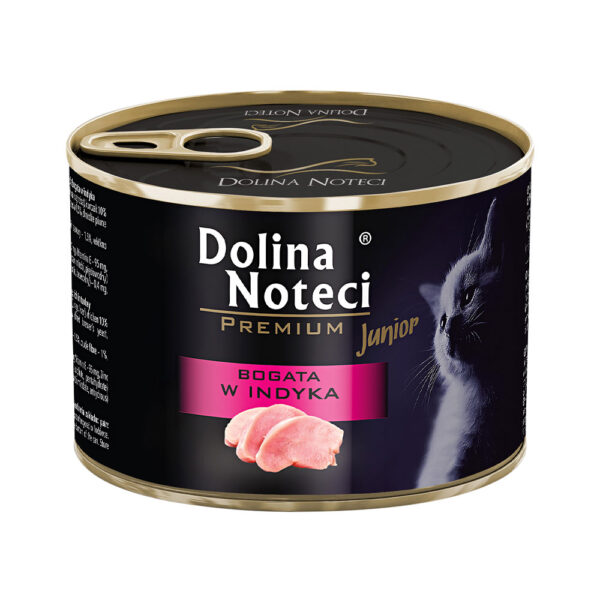 Корм конс Dolina Noteci Premium для кошенят м'ясні шматочки в соусі з індичкою 185 г