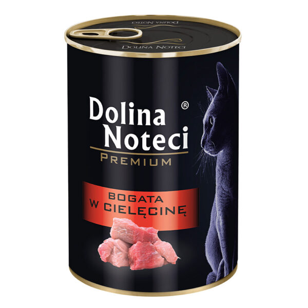 Корм конс Dolina Noteci Premium для котів м'ясні шматочки в соусі з телятиною 400 г