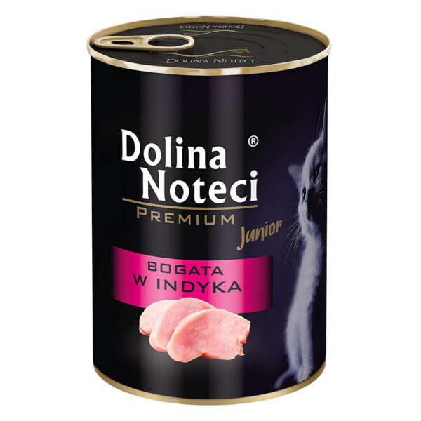Корм конс Dolina Noteci Premium для кошенят м'ясні шматочки в соусі з індичкою 400 г