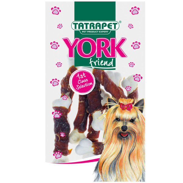 Ласощі для собак York кальцієві кісточки з качкою 50 г