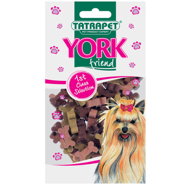 Ласощі для собак York, снекі-мікс з кісточок, курка, яловичина, бекон 90 г