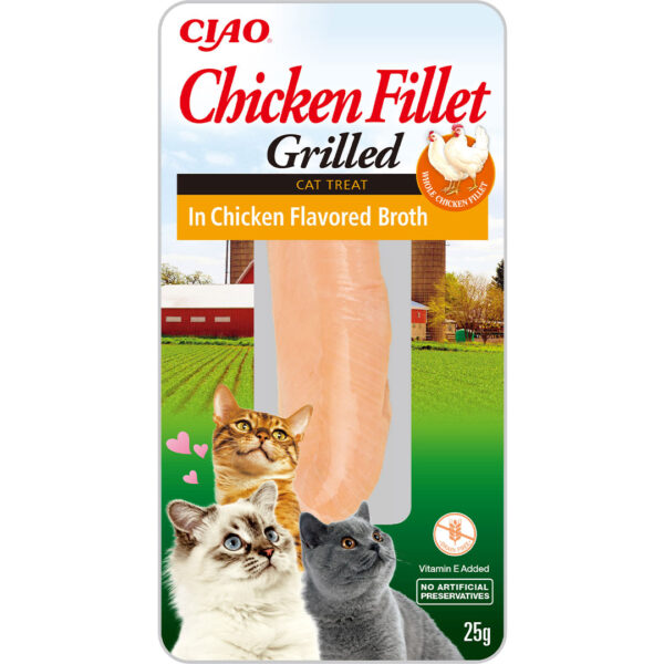 Ласощі INABA "Grilled" для котів куряче філе на гилі в бульйоні з курки 25 г