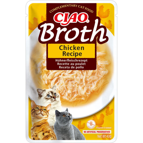Пауч INABA "CIAO Broth" для котів з тушкованою куркою в бульйоні 40 г