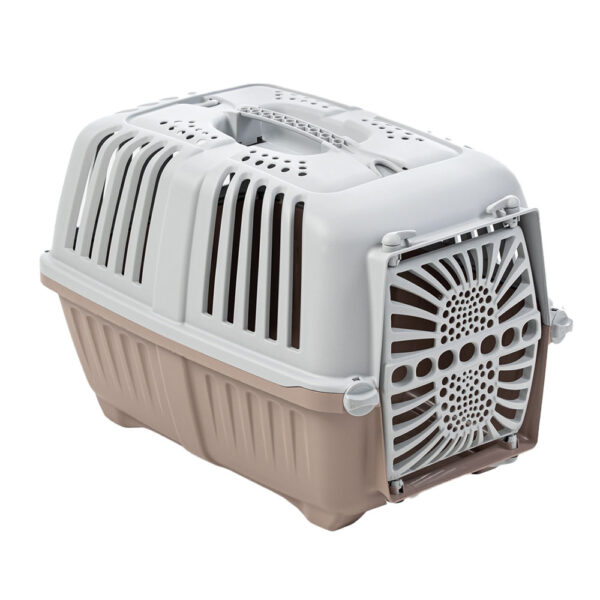 Переноска PRATIKO 2 plast CIPRIA (світло-коричневий) 55*36*36 h Вага тварини 18 кг