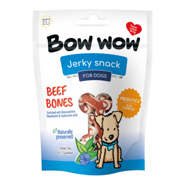Ласощі для собак "Bow wow"снеки з яловичини у вигляді кісточки 80 г