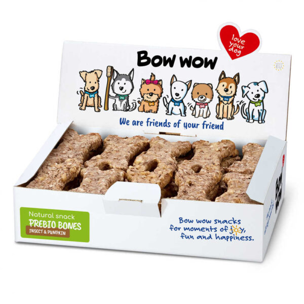 Ласощі для собак "Bow wow" натуральна кісточка з білка комах та гарбуза (30 шт/уп) box