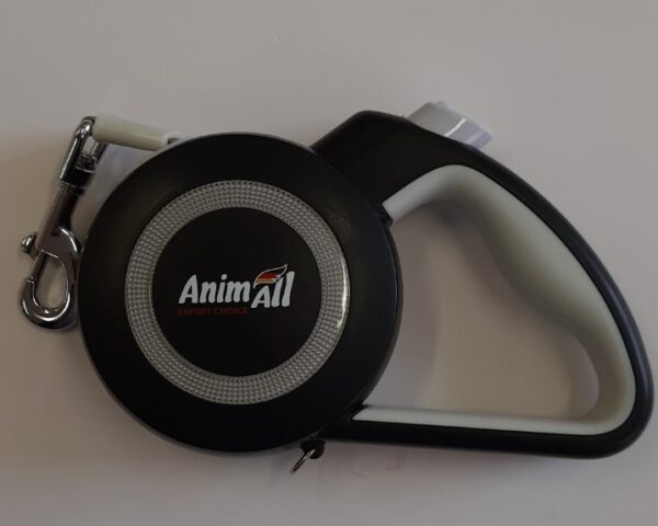 AnimAll рулетка-поводок REFLECTOR до 50 кг/5метра розмір L Сірий-чорний MS7110-5M