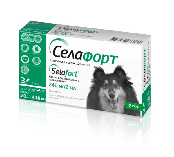 Селафорт спот он, розч.. 240мг/2 мл ( для собак) 20-40 кг