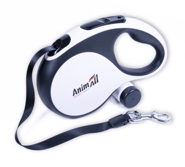 AnimAll рулетка-повідець з диспенсером розмір XL до 50 кг/8 метрів біла, MS7016-B, (Х/12/Х)