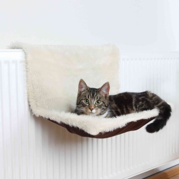 Лежак Trixie для котів на радіатор з довгим хутром, 45х26х31 см (бежевий/коричневий) - Image 2