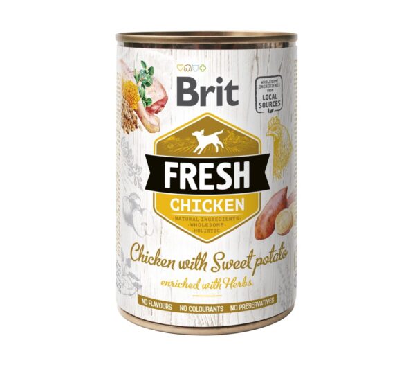 Консервований корм Brit Fresh Chicken/Sweet Potato для собак з куркою та бататом, 400 г