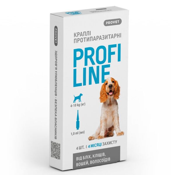 Краплі Provet Profiline для собак 4-10 кг, 4 піпетки по 1.0 мл (інсектоакарицид)