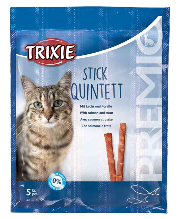 Ласощі Trixie Premio Quadro-Sticks для котів лосось та форель, 5 шт