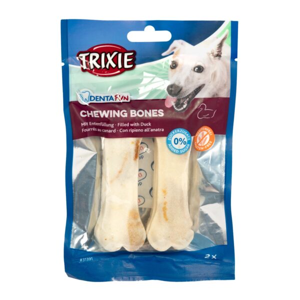 Кісточка Trixie Denta Fun для собак пресована жувальна з качкою, 10 см, 70 г, 2 шт