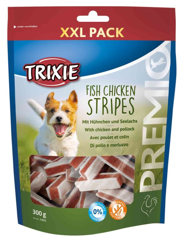 Ласощі Trixie Premio Stripes Chicken для собак курка/лосось, 300 г