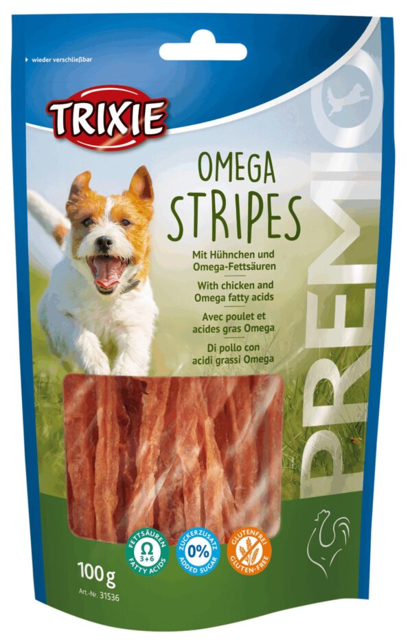 Ласощі Trixie Premio Omega Stripes для собак курка, 100 г