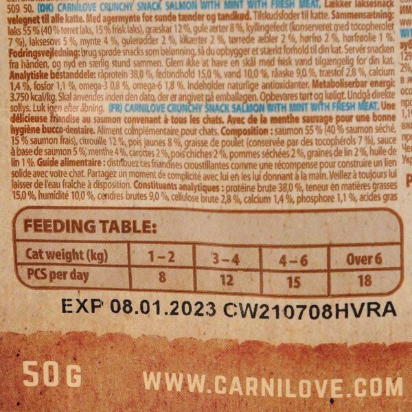 Ласощі Carnilove Cat Crunchy Snack для котів, лосось та м'ята, 50 г - Image 3
