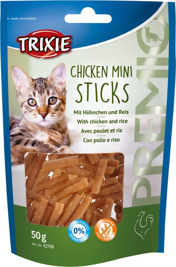Ласощі Trixie Premio Mini Sticks для котів, курка/рис, 50 г