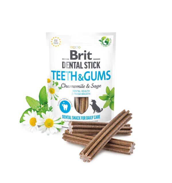 Ласощі для собак Brit Dental Stick Teeth & Gums здорові ясна та зуби, ромашка і шавлія, 7 шт, 251 г - Image 2