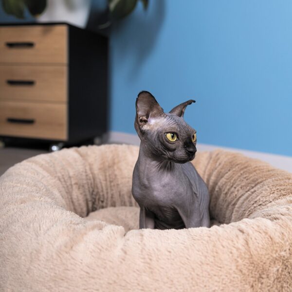 Лежак Pet Fashion «Soft» для котів, 48х48х17 см, бежевий - Image 2