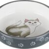 Миска Trixie для котів коротконосих порід, керамічна, 15 см, 300 мл (сіра/біла)