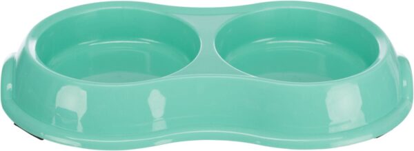 Миска Trixie для собак, подвійна, 2х200 л, d:11 см, 26х4х14 см (пластик)