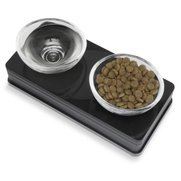 Миски Catit Design Glass Diner для котів, на підставці, чорні (скло, пластик) - Image 2