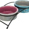 Миска Trixie Eat on Feet для котів подвійна на металевій підставці, керамічна, 12 см, 2х300 мл - Image 2