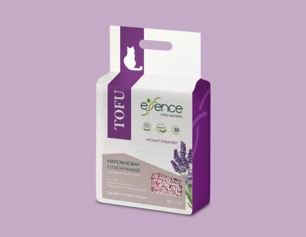 Наповнювач для котячого туалету Essence з тофу, з ароматом лаванди, 6 л - Image 6