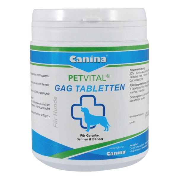 Вітаміни Canina Petvital GAG для собак глюкозамін з екстрактом мідій, для суглобів та тканин, 600 г (600 табл)