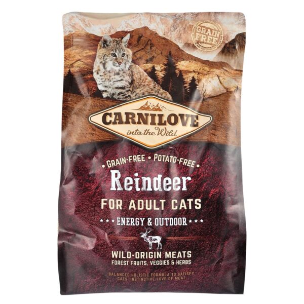 Сухий корм Carnilove Cat Reindeer для активних котів оленина та кабан, 2 кг - Image 3