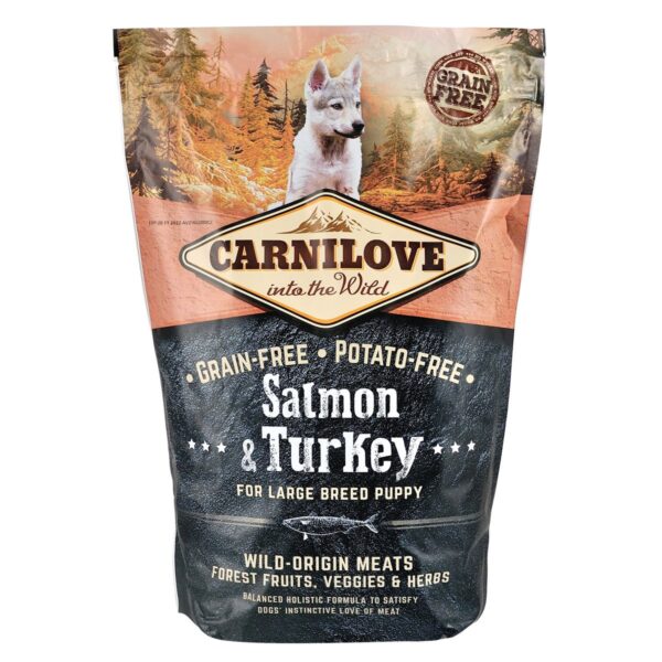 Сухий корм Carnilove Salmon & Turkey для цуценят та молодих собак великих порід лосось та індичка - Image 3